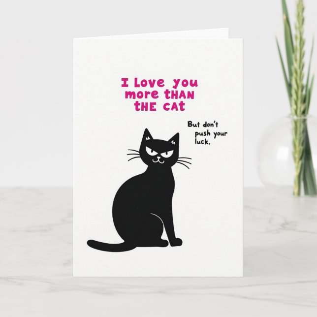 Tarjeta de Te Amo Más Que al Gato (Anverso)