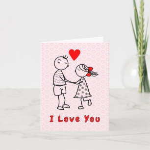 Tarjeta de Te Amo Pareja Romántica con Texto Perso
