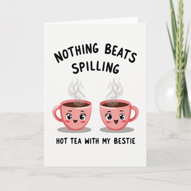 Tarjeta de Té Caliente con Amiga (Anverso)