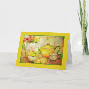 Tarjeta de té con limón