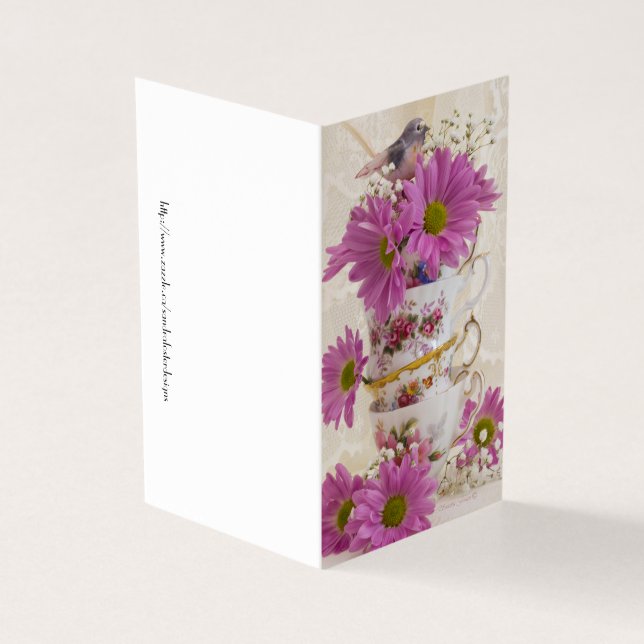 Tarjeta De Té Y Daisies (Exterior)