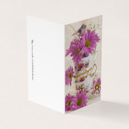 Tarjeta De Té Y Daisies