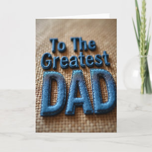 Tarjeta de tela del Día de los Papás de mezclilla