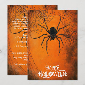 Tarjeta de telaraña de araña personalizable Feliz
