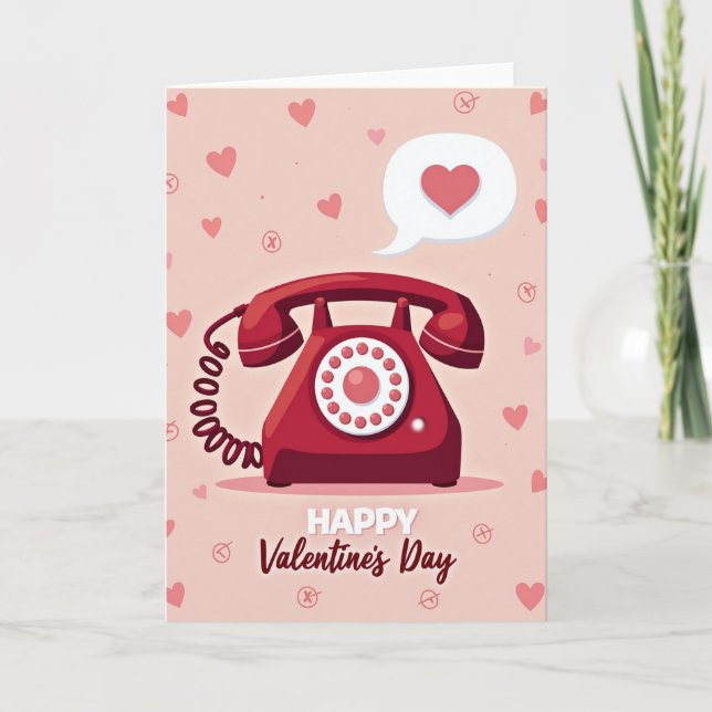 Tarjeta de teléfono de amor romántico retro (Anverso)