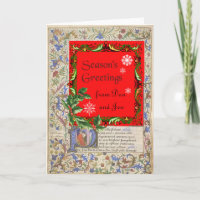 Tarjeta de temporada de invierno manuscrita mediev