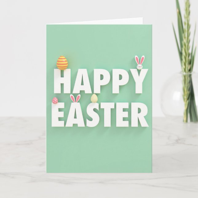 Tarjeta de temporada de Pascua de oro falso (Anverso)