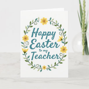 Tarjeta de Temporada de Pascua para Maestro