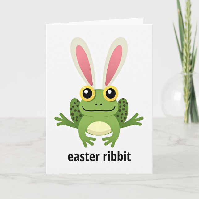 Tarjeta de temporada de Pascua Ribbit (Anverso)