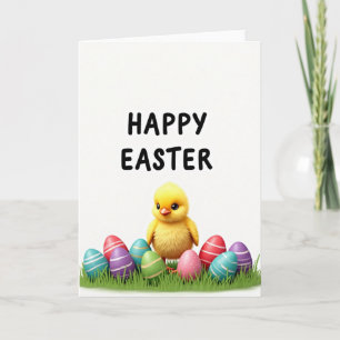 Tarjeta de temporada de pollito primaveral adorabl