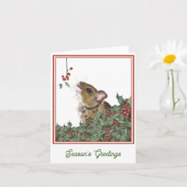 Tarjeta de temporada festiva de muérdago, Holly Mo