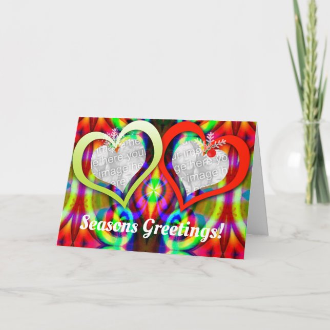 Tarjeta de temporada festiva Twin Hearts (Anverso)