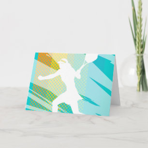 Tarjeta de tenis con estampado de jugadora de teni