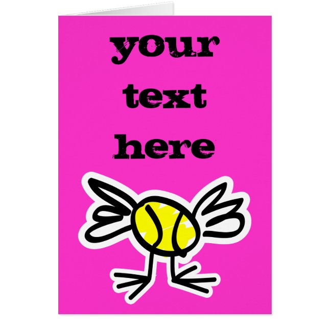 Tarjeta de tenis con texto personalizado (Frente)