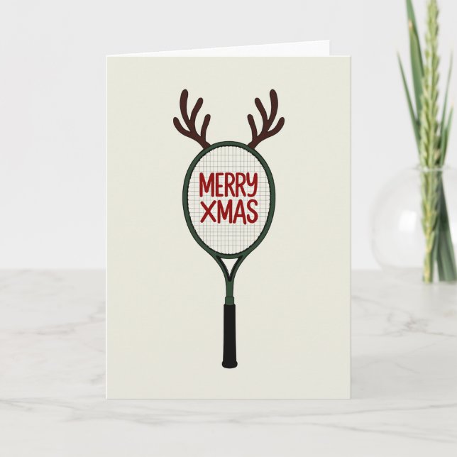 Tarjeta de tenis de renos Navideños (Anverso)