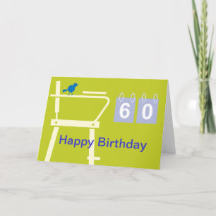 Tarjeta de tenis linda para cumpleaños