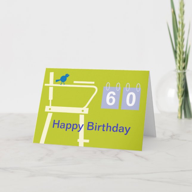Tarjeta de tenis linda para cumpleaños (Anverso)