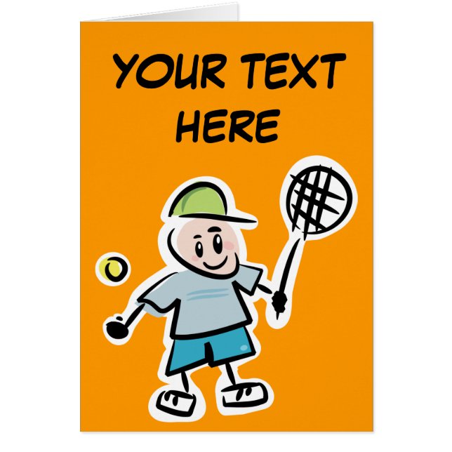 Tarjeta de tenis personalizada con un bonito jugad (Frente)