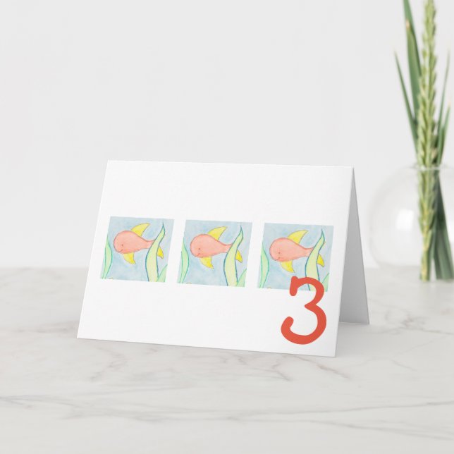 Tarjeta de tercer cumpleaños (Anverso)