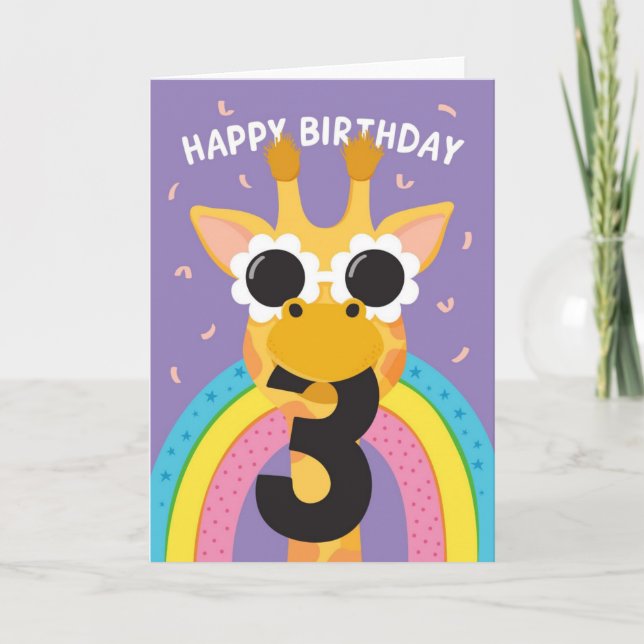 Tarjeta de tercer cumpleaños (Anverso)
