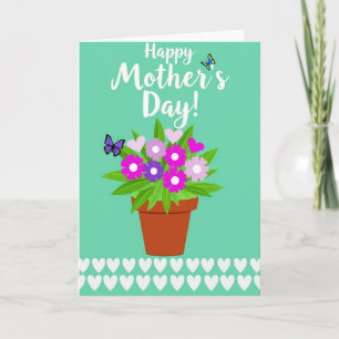 Tarjeta de terracota del Día de la Madre Floral