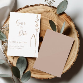 Tarjeta de Terracota y Marfil Boho para Anunciar l