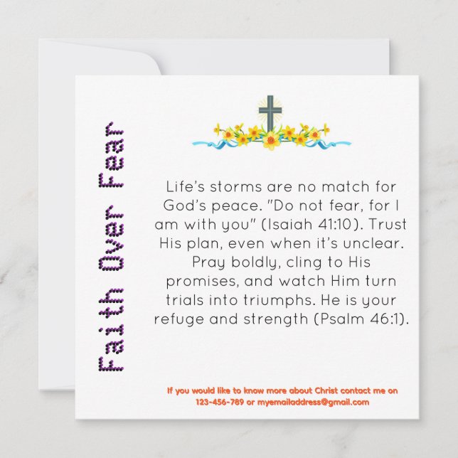 Tarjeta de Testigos de Fe Over Fear Witness (Anverso)