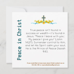 Tarjeta de Testimonio de Paz en Cristo