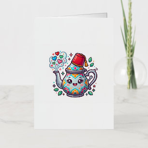 Tarjeta de Tetera Marroquí Kawaii