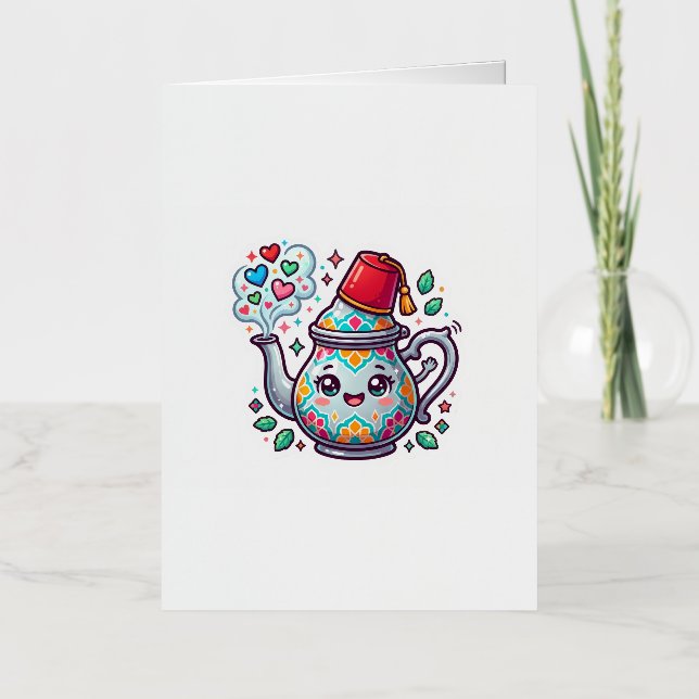Tarjeta de Tetera Marroquí Kawaii (Anverso)