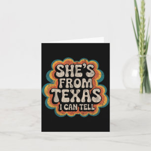 Tarjeta de Texas puede decir vaquera vintage retro país