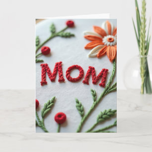 Tarjeta de Textil Floral de Mamá Trenzada
