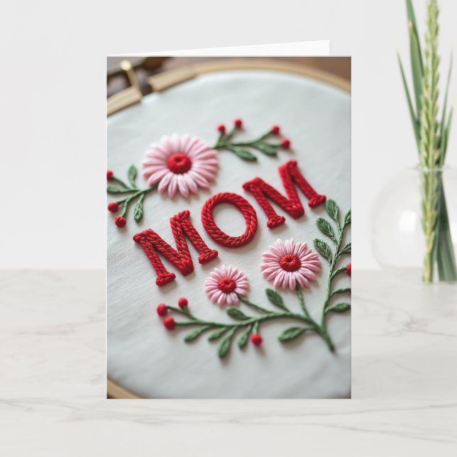 Tarjeta de Textil Trenzada Mamá (Anverso)