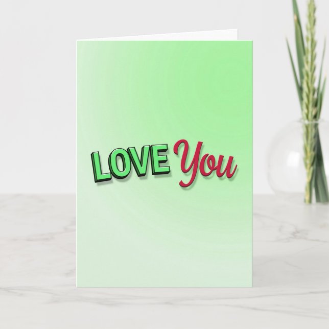 Tarjeta de texto clásico de amor en 3D (Anverso)