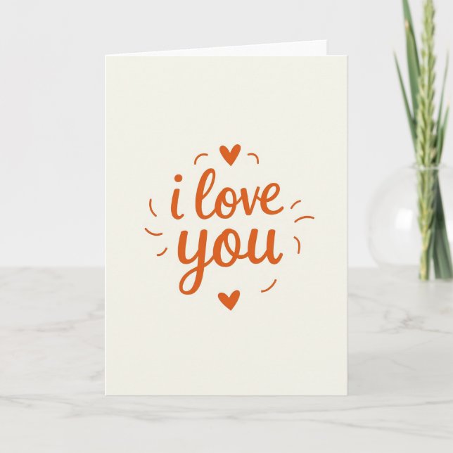 Tarjeta de texto con el guión 'Te Amo' (Anverso)