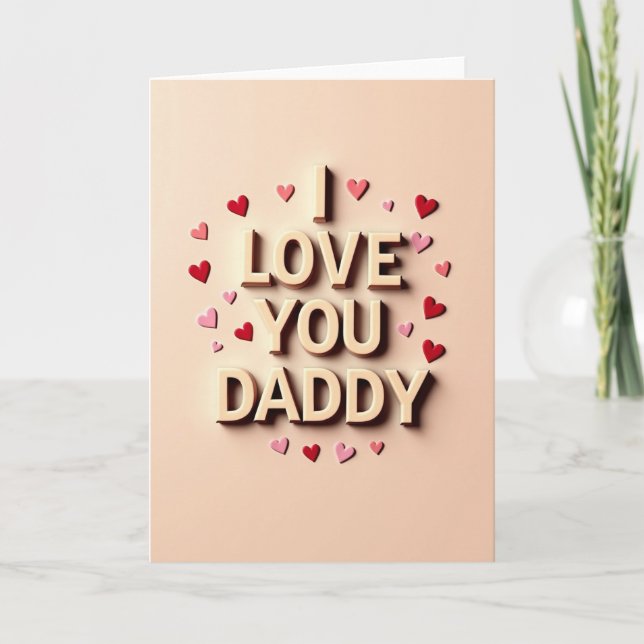 Tarjeta de texto crema 'Te quiero papá' (Anverso)