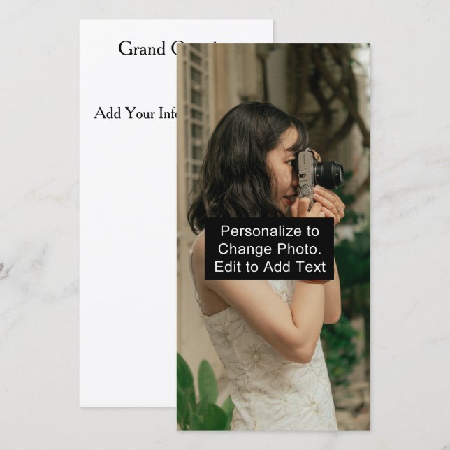 Tarjeta de texto de agradecimiento para evento de  (Anverso / Reverso)