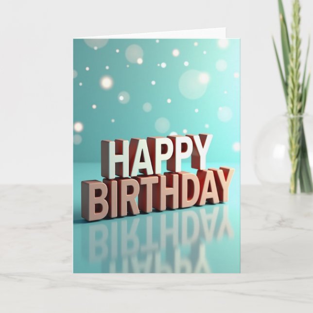 Tarjeta de texto de cumpleaños 3D festiva (Anverso)