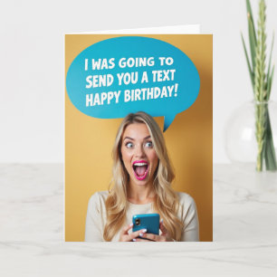Tarjeta de texto de cumpleaños sorpresa