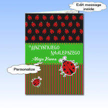 Tarjeta de texto de personalizado polaco de cumple