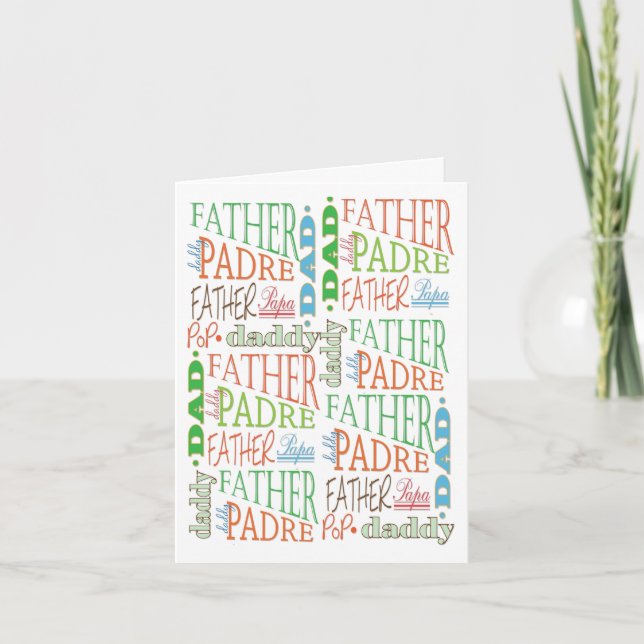 Tarjeta de texto del Día del Padre (Anverso)