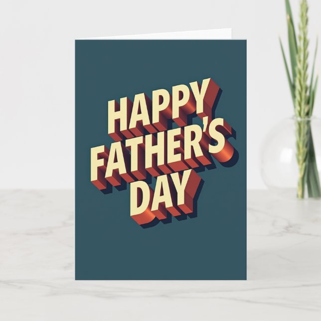 Tarjeta de texto del Día del Padre Retro (Anverso)