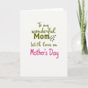 Tarjeta de texto dulce para el día de la madre
