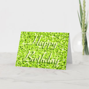 Tarjeta de texto Glitz Lime "Feliz cumpleaños"
