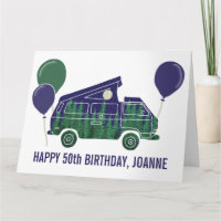 Tarjeta de texto personalizado de furgoneta camper
