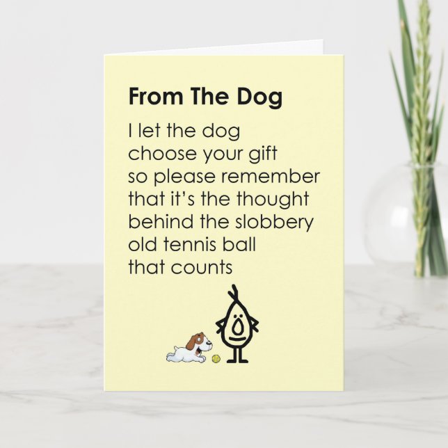 Tarjeta De The Dog - un poema divertido de feliz cumpleaño (Anverso)