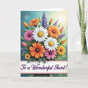 Tarjeta de Tía de Flores Radiantes