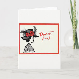 Tarjeta de Tía de Silueta Elegante