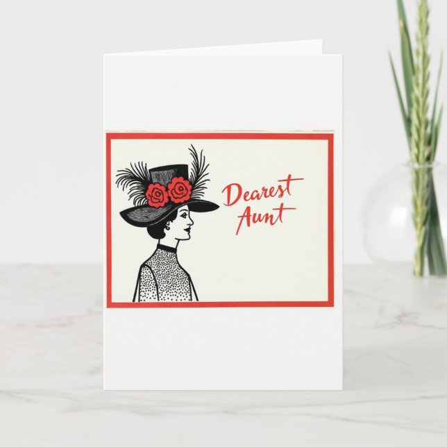 Tarjeta de Tía de Silueta Elegante (Anverso)