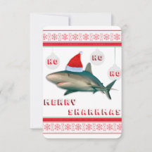 Tarjeta de tiburón de los Navidades de los tiburon
